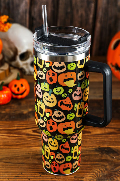 Black Halloween Pumpkins 40oz Stainless Steel Thermos Cup