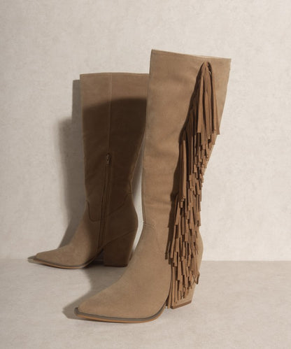 OASIS SOCIETY OUT WEST - Knee-High Fringe Boots