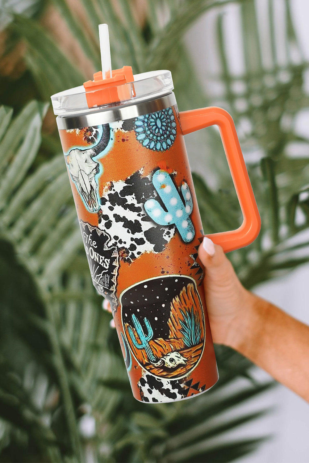 Orange Halloween 304 Stainless Steel Insulated Handle Tumbler