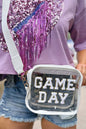 White Chenille GAME DAY Pattern Clear Shoulder Bag