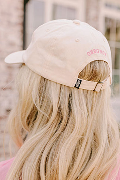 White Girlish Bow Embroidered Baseball Cap