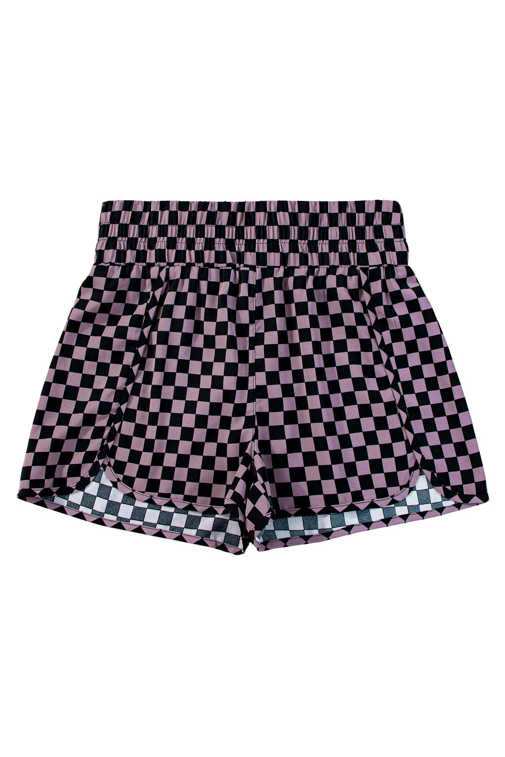 Multicolor Geometric Elastic High Waisted Shorts for Women