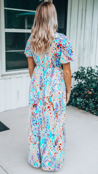 Hop into Spring Floral Maxi Dress