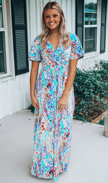 Hop into Spring Floral Maxi Dress