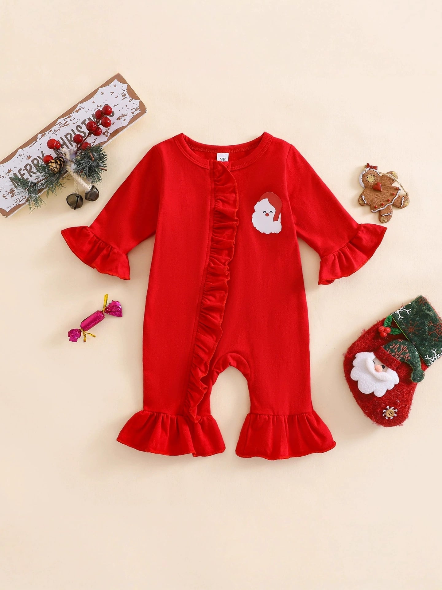 Ruffle Santa Romper