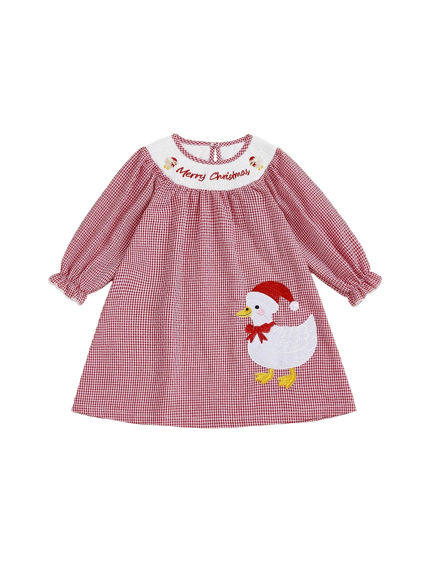 Christmas Duck Smocked Dress