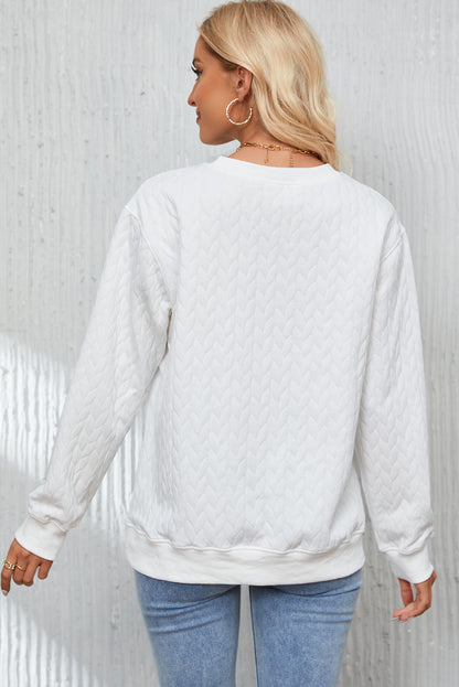 XOXO Heart Round Neck Dropped Shoulder Sweatshirt