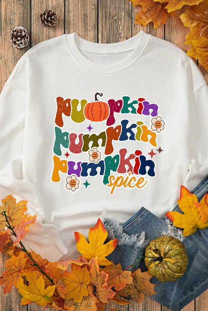 Letter Graphic Round Neck Long Sleeve Sweatshirt