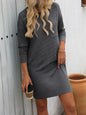 Mandy Striped Round Neck Long Sleeve Mini Dress