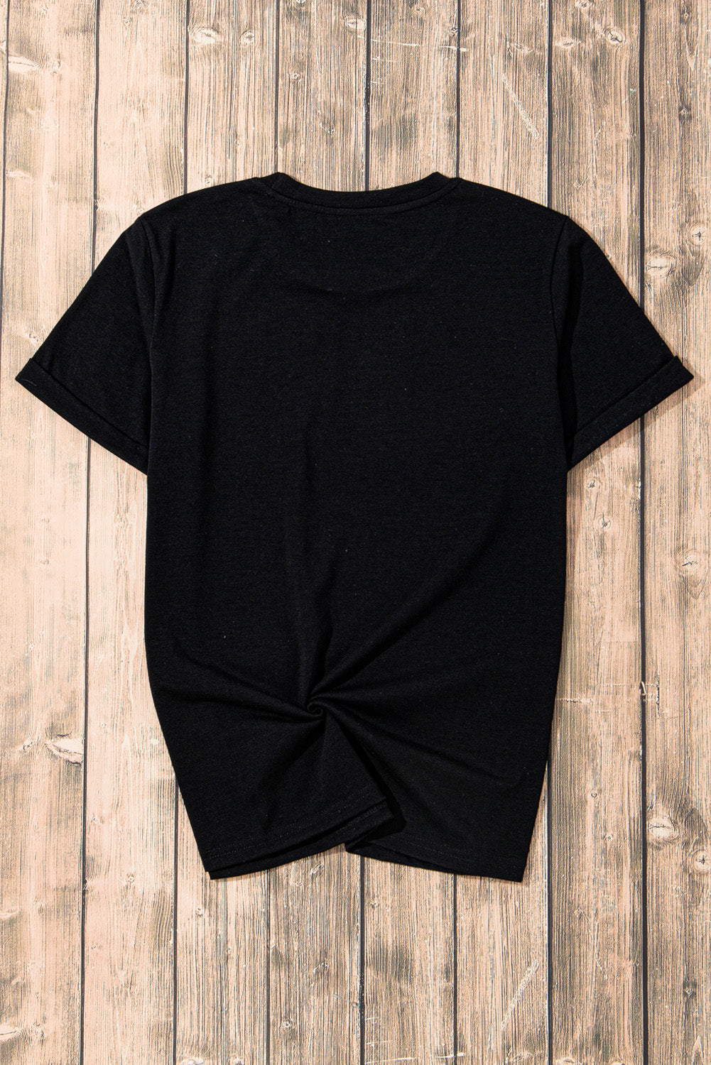 Black Rhinestone Baseball Graphic Round Neck T Shirt