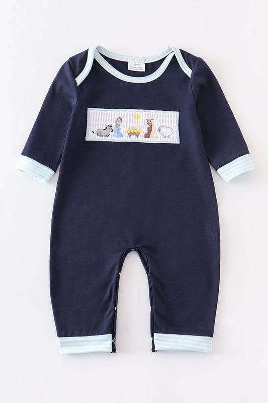 Nativity Boy Smocked Romper