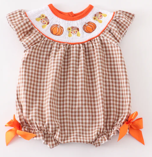 Fall Scarecrow Pumpkins Girls Bubble