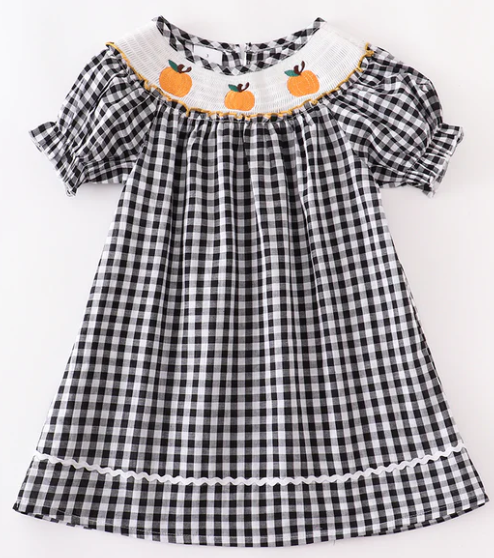 Orange & Black Pumpkin Trio Dress